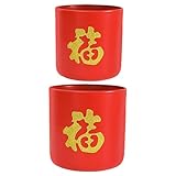 PRETYZOOM 2St Fu Eimer Blumenbehälter dekor Blumentopf-Ornament alte Vase Topf für Pflanzen im...