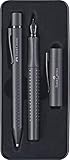 Faber-Castell 201626 - Geschenkset Grip Edition, All Black, mit Füller M und Kugelschreiber XB im...