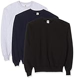 Fruit of the Loom Herren Classic Set In Sweat, 3 Pack Sweatshirt, Mehrfarbig (Black/Heather...