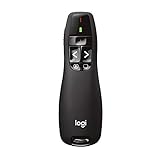 Logitech R400 Presenter, Kabellose 2.4 GHz Verbindung via USB-Empfänger, 15m Reichweite, Roter...