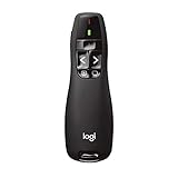 Logitech R400 Presenter, Kabellose 2.4 GHz Verbindung via USB-Empfänger, 15m Reichweite, Roter...