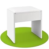 Juskys Schminktisch Hocker Melly, Sitzhocker aus Holz mit gepolstertem Kissen & Bezug aus...