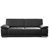 CAVADORE 2,5-Sitzer Sofa Corianne / Kleine Echtleder-Couch im modernen Design / Mit...