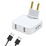 Flacher Steckdosenadapter mit USB