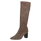 CAPRICE Damen Hohe Stiefel mit Absatz Memotion Spitz Blockabsatz Weite G, Braun (Taupe Stretch), 39...