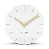 Cander Berlin MNU 2515 F Tischuhr lautlos ohne Ticken 15 cm analog batteriebetrieben weiß MDF...