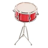 CIYODO Realistisches Miniatur Schlagzeug Modell Ornament Vintage Stil Stabiles Retro Musikinstrument...