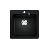 BLANCO NAYA 5 | Granitspüle aus SILGRANIT schwarz | Einbauart: Einbau von Oben | für 50 cm breite...