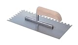 Aqbau® Zahnglättekelle 8x8 mm mit Holzgriff Glättekelle gezahnt Zahnkelle Fliesenkelle Gezahnte...