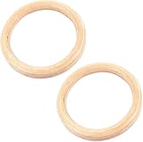 2 Stück Turnringe Stange, Turnringe Holz Gym Rings, Gymnastikringe Fitnessringe Aus Birke 32 Mm...
