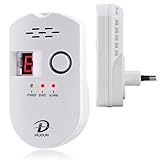 Gasmelder, LPG/Erdgas/Kohlengas Lecksucher, einsteckbarer Sensor Gasmonitor mit akustischem Alarm...