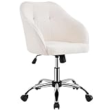 Yaheetech Homeoffice Stuhl, Schminkstuhl, höhenverstellbar Drehstuhl, SamtStuhl Schreibtischstuhl...