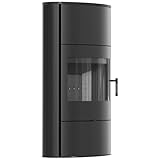 KRATKI Kaminofen AB/S/2/ROLLO Ø150 10 kW Schwarz – Drehbarer Stahl Holzofen mit...