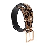 ibasenice Damen Ledergürtel Leopard Print Verstellbar Faux Leder Taillengürtel Modisch Für...