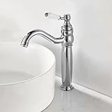Vintage Badarmatur für Waschbecken Einhandmischer Chrom Waschtischmischer mit Schwenkauslauf...