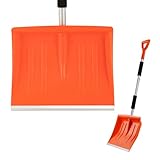 Widyana Schneeschaufel Verstellbar & Zerlegbar, 108cm Schneeschieber mit Metallblatt (40x31.5cm),...