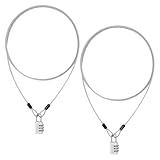 2 Stücke 3 mm Kabelschloss, 2 m Lang Sicherheitskabel mit Schloss, Diebstahlsicherung...