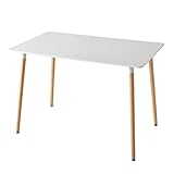 GrandCA HOME Rechteckiger Esstisch, Küchentisch mit Beinen aus massivem Holz, MDF-Schreibtisch mit...