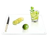 Yuzeyurun Schneidebrett Glas 40x30 cm – Großes Glasschneidebrett Transparent aus gehärtetem...