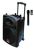 Mobile PA Sound Anlage Akku-MP3-USB-SD inkl. Funkmikrofon 500W Soundsystem E-Lektron EL25-M