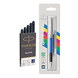 Parker Jotter Originals 2096858 Füllfederhalter, klassisches blaues Finish, mittlere Feder, blaue...