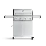 BURNHARD 4-Brenner Gasgrill Big FRED Basic Series 3 inkl. Gusseisen-Grillrost, Grillabdeckung,...
