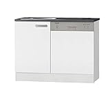 idealShopping GmbH Küchen Spülenschrank Set mit Arbeitsplatte Oslo SPGSSET-9 in weiß 110 cm