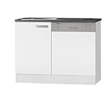 idealShopping GmbH Küchen Spülenschrank Set mit Arbeitsplatte Oslo SPGSSET-9 in weiß 110 cm