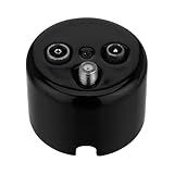 Aufputz Porzellan Retro Antennendose 3-Loch, All-in-One, Serie QR1 schwarz