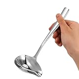 Saucenlöffel Suppenkelle mit Ausgießer 18,5 cm Edelstahl Schöpflöffel Kleine Kelle Soßenkelle...