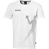 Kempa T-Shirt Black & White mit Rippe Kragen Baumwolle Shirt Herren - mit Player-Aufdruck - Sport...