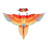 Kinder Papagei KostüM Set Mit Verstellbaren VogelflüGeln Und Vogelmaske FüR Cosplay, Partys Und...