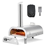VEVOR Pizzaofen Outdoor 12 Zoll Pellet-Pizzaofen, tragbarer Pizzaofen mit eingebautem Thermometer &...