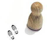 Stemplino® Ministempel - Motiv: Schuhabdruck - 12mm Durchmesser - Holzstempel Wichtel Stempel...