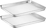 Terlulu Backblech, 2 Stück Edelstahl Kuchenblech Backofenblech, Rechteckige Ofenblech für Backen...