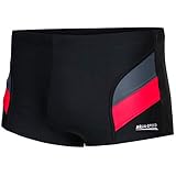 Aqua Speed Schwarze Boxer Badehose eng für Herren + gratis eBook | Wettkampf Retro Schwimmhosen...