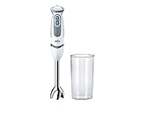 Braun Stabmixer MQ 5200WH - MultiQuick 5 Vario Pürierstab mit Edelstahl Mixfuß, 1000 Watt, inkl....