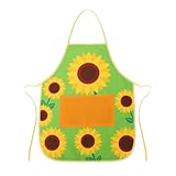 TGFIX Gärtner Schürze für Erwachsene Gartenschürze mit Sonnenblumen Damen Grillschürze mit...