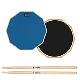 Donner Übungspad Practice Pad Drum 8 Zoll/20.32cm mit Drumsticks, Blau