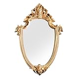 SHINEOFI Vintage Wandspiegel Klein Geprägter Dekorativer Wandspiegel aus Kunstharz Retro...