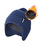Zylioo XL-3XL Strickmütze mit Ohrenklappen Für Großen Kopf,Ohrenschützer Mütze Wintermütze...