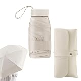 Kleiner kompakter Regenschirm, zusammenklappbar, tragbar, UV-Schutz, winddicht, wasserdicht,...