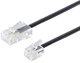 1aTTack.de 1x 1,0m - Telefonkabel RJ11 (6/4) auf RJ45 (8/4) Modularkabel Stecker Westernstecker für...