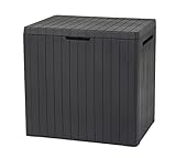 Keter City Box, Aufbewahrungsbox, dunkelgrau, Inhalt: 113L, Maße: HxTxB 55x44x57,8cm, ideal für...