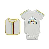 adidas Unisex Baby Gift Set Body mit lätzchen, White/Bliss Blue/Impact Yellow/Bold Orange, 104