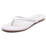 Shoe Land FALEMA Damen Flip Flops Casual Thong Flach Sandalen Comfort Slides, Weiß (Wei), 38 EU