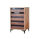 WOTZOV Aktenschrank, Mehrzweckschrank, Büro-Aktenschrank, Vintage-Holzschrank mit fünf Schubladen,...