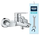 GROHE Start, Badewannenarmatur mit Werkzeug (Duscharmatur für Badewanne, Auto-Umstellung...