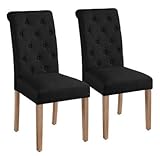 Yaheetech Esszimmerstühle 2er Set Küchenstuhl Polsterstuhl mit hoher Rückenlehne, Beine aus...