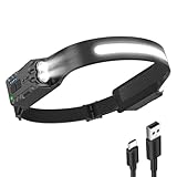 Diboniur Stirnlampe, Stirnlampe LED Wiederaufladbar mit 8 Leuchtmodi, 340° Weitwinkel Kopflampe mit...